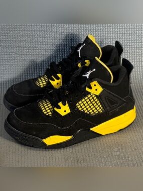 Nike Air Jordan 4 Retro PS 'Thunder' Shoes BQ7669-017 Kid’s Size 12C